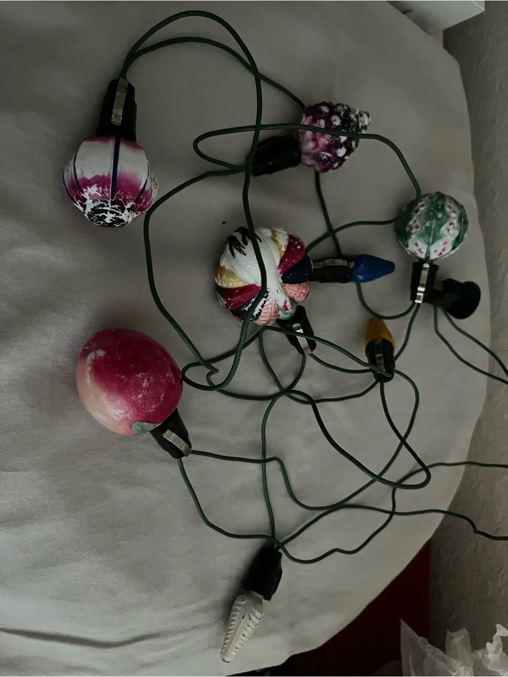 Leco Vintage-style Decorative String Lights with Multicolor Glass Ornaments